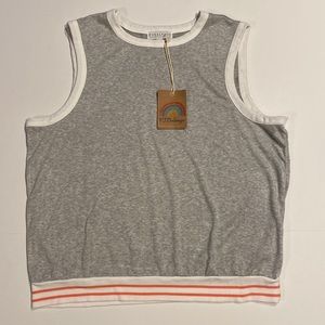 PJ Salvage Large Terry Cloth Crew Neck Tank Top Pullover PJ Shirt New D31